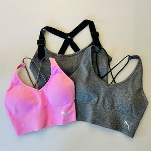Set of 3 PUMA Sports Bras. Size Small. Like New!